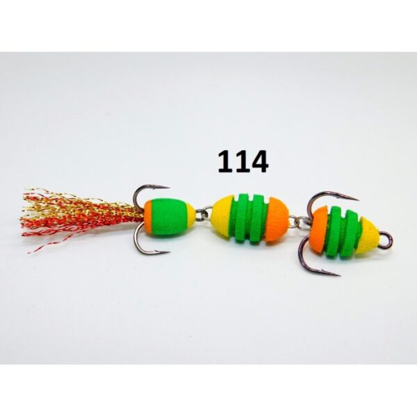 Mandula cu striatii model 114 3 segmenti 3 culori portocaliu/verde/galben